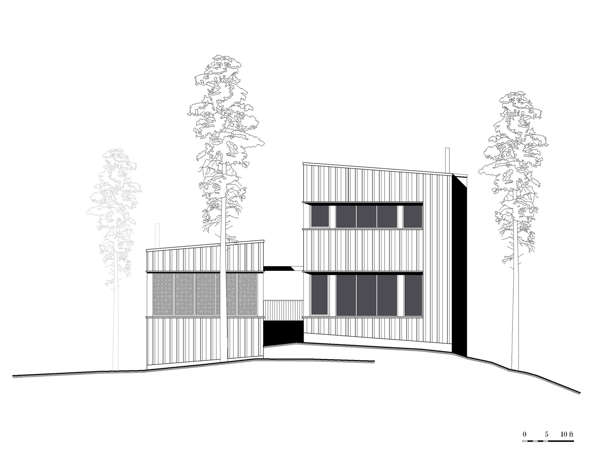 Lombok Architekten - Licht gefülltes Contemporary Haus im Wald Zeichnung 2